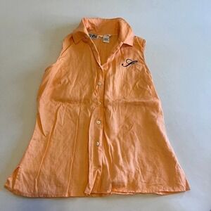 RICHARD Malcolm Irish Linen peach v-neck L